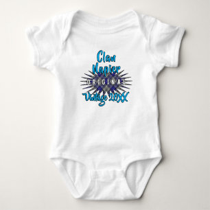 Clan Napier Tartan Burst Vintage Birthyear Baby Bodysuit