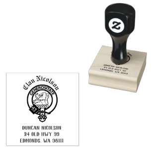 Clan Nicolson Crest Badge Customisable Rubber Stamp