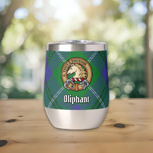 Clan Oliphant Crest over Tartan