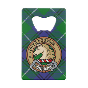 Clan Oliphant Crest over Tartan