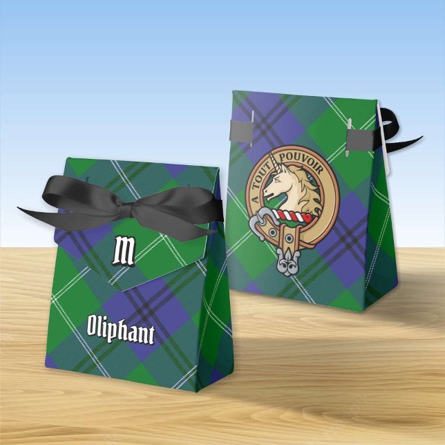 Clan Oliphant Crest over Tartan Favour Box (Creator Uploaded)