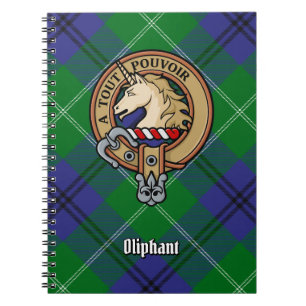 Clan Oliphant Crest over Tartan Notebook