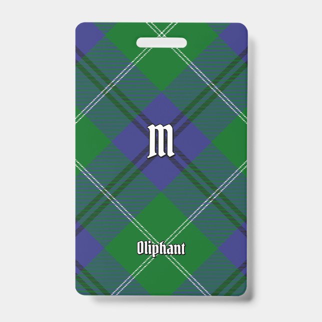 Clan Oliphant Tartan Badge ID Badge (Front)