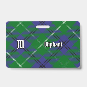 Clan Oliphant Tartan Badge ID Badge