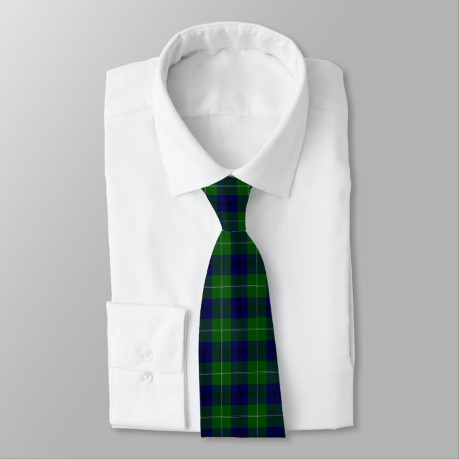 Clan Oliphant Tartan Plaid Pattern Tie (Tied)