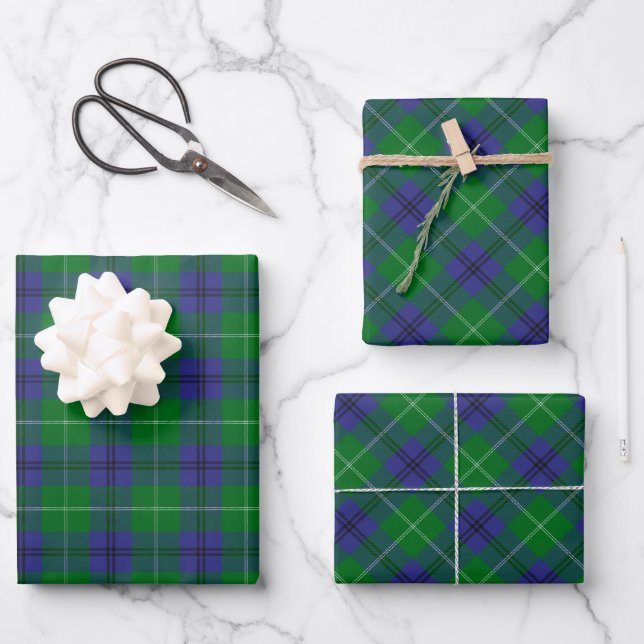Clan Oliphant Tartan Wrapping Paper Sheets (Front)