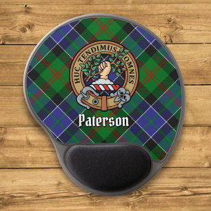 Clan Paterson Crest over Tartan Gel Mouse Pad