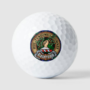 Clan Paterson Crest over Tartan Golf Balls