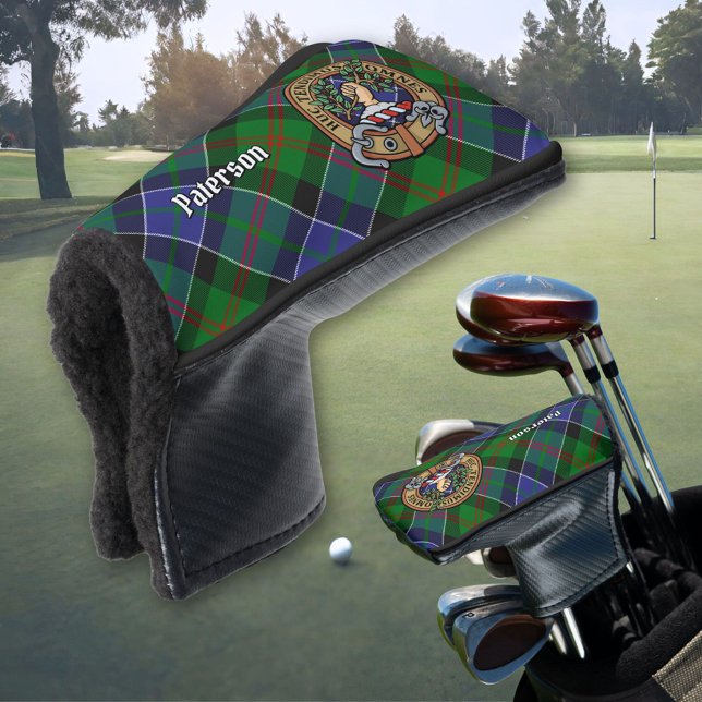 Clan Paterson Crest over Tartan Golf Head Cover (Creator Uploaded)