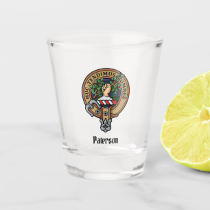 Clan Paterson Crest over Tartan Shot Glass