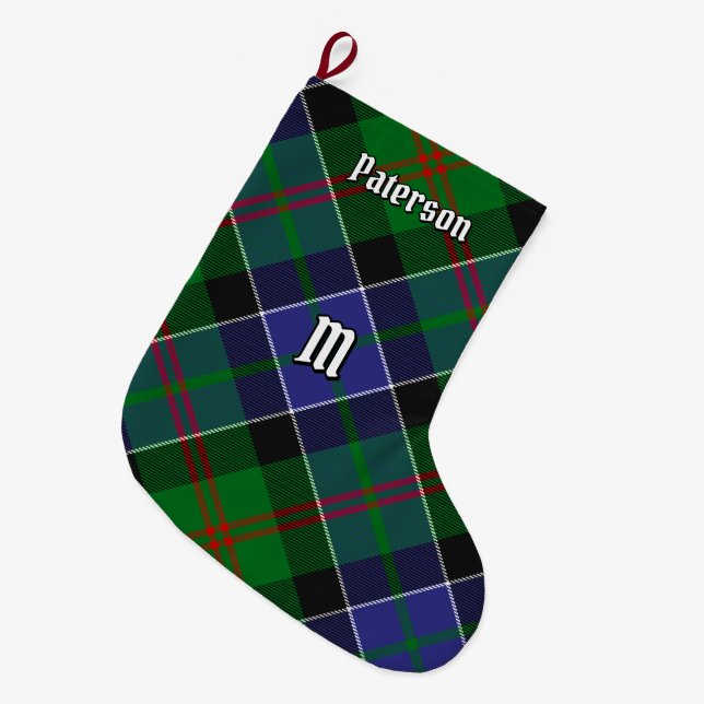 Clan Paterson Tartan Large Christmas Stocking (Front (Hanging))