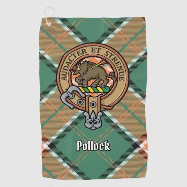 Clan Pollock Crest Golf Towel (Front)
