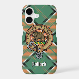 Clan Pollock Crest over Tartan