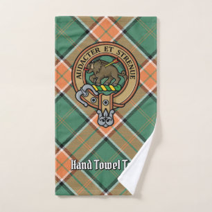 Clan Pollock Crest over Tartan Bath Towel Set