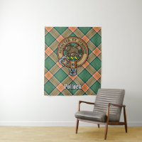 Clan Pollock Crest over Tartan