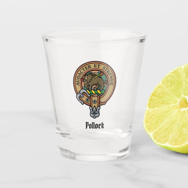 Clan Pollock Crest Shot Glass (Front)