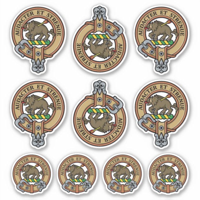 Clan Pollock Crest Sticker Set (Front)