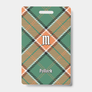 Clan Pollock Tartan Badge ID Badge