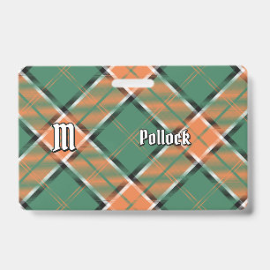 Clan Pollock Tartan Badge ID Badge