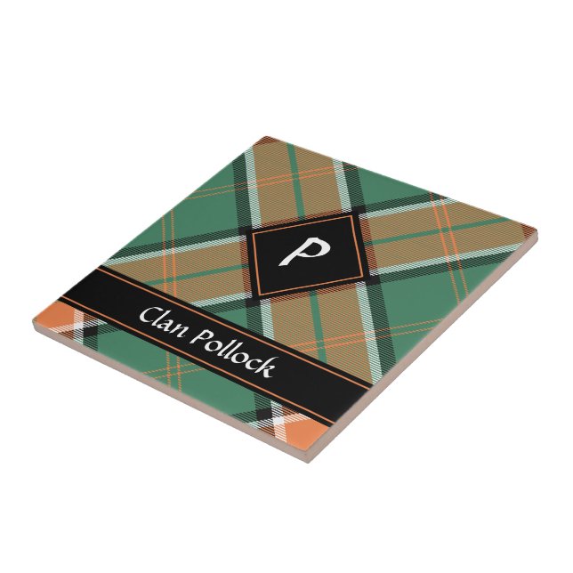 Clan Pollock Tartan Ceramic Tile (Side)
