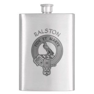 Clan Ralston Crest Hip Flask