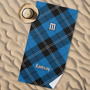 Clan Ramsay Blue Hunting Tartan Beach Towel