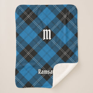 Clan Ramsay Blue Hunting Tartan Sherpa Blanket