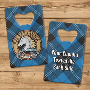 Clan Ramsay Crest over Blue Hunting Tartan