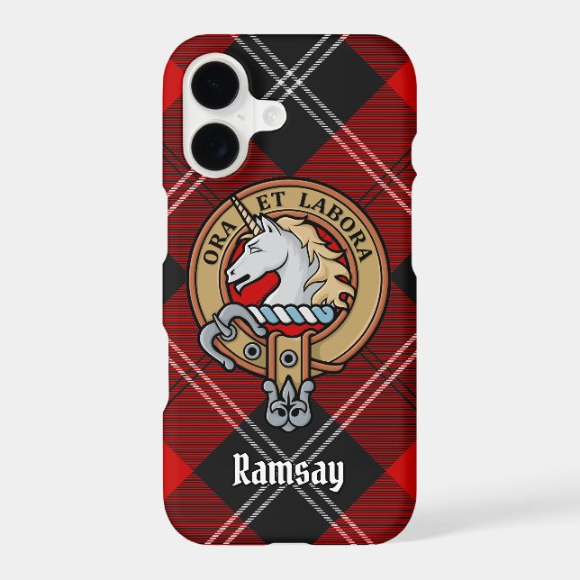 Clan Ramsay Crest over Red Tartan (Back)