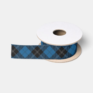 Clan Ramsay Ramsey Classic Blue Black Tartan Satin Ribbon