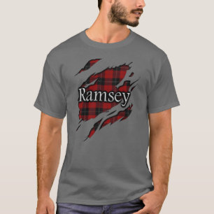 Clan Ramsay Ramsey Red Black Tartan Spirit T-Shirt