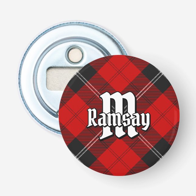 Clan Ramsay Red Tartan Bottle Opener (Front)