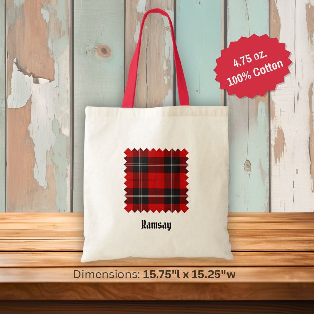 Clan Ramsay Red Tartan Tote Bag (Creator Uploaded)