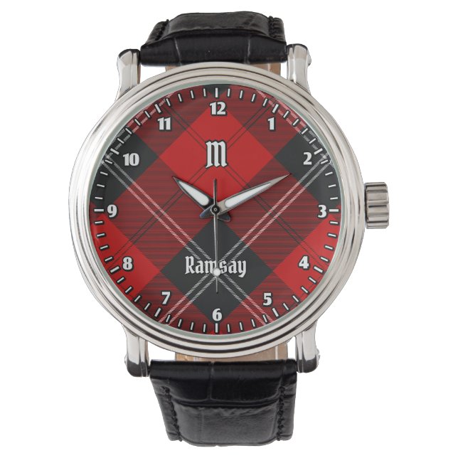 Clan Ramsay Red Tartan Watch (Front)