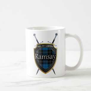 Clan Ramsay Tartan Shield and Swords Coffee Mug