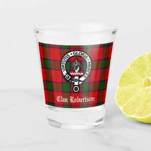 Clan Robertson Crest Badge & Tartan Shot Glass