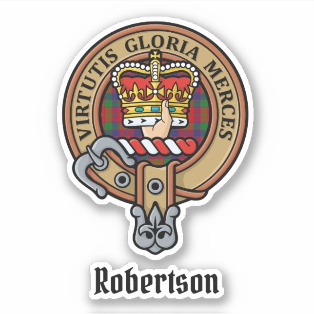 Clan Robertson Crest over Tartan (Front)