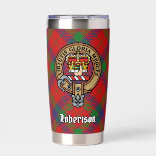 Clan Robertson Crest over Tartan Insulated Tumbler