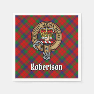 Clan Robertson Crest over Tartan Napkin