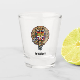 Clan Robertson Crest over Tartan Shot Glass