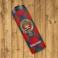 Clan Robertson Crest over Tartan