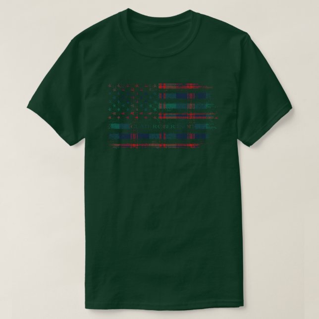 Clan Robertson of Struan Scottish tartan US flag S T-Shirt (Design Front)