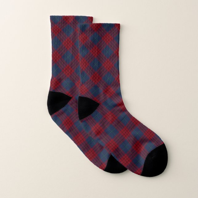 Clan Robinson Tartan Navy Blue and Red Plaid Socks (Pair)