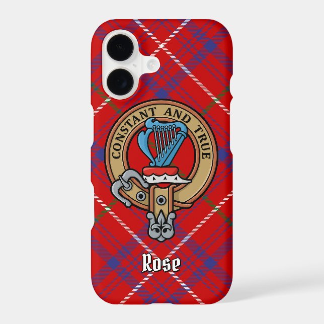 Clan Rose Crest over Tartan (Back)