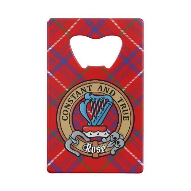 Clan Rose Crest over Tartan (Front)
