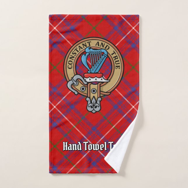 Clan Rose Crest over Tartan Bath Towel Set (Hand Towel)