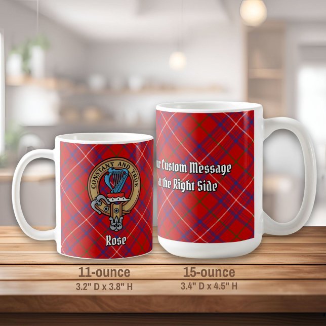 Clan Rose Crest over Tartan Coffee Mug (Creator Uploaded)
