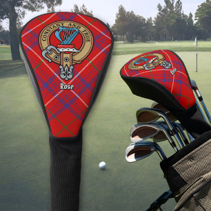 Clan Rose Crest over Tartan Golf Head Cover