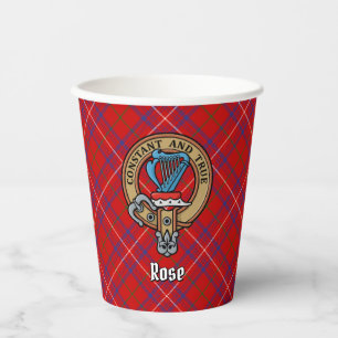 Clan Rose Crest over Tartan Paper Cups