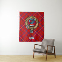Clan Rose Crest over Tartan
